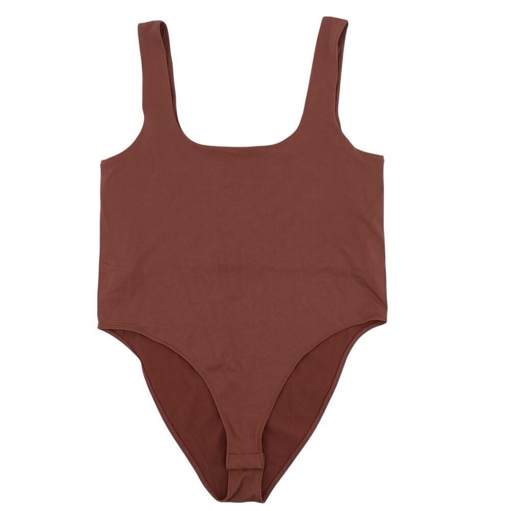 A New Day Size XXL Rust Square Neck Snap Bodysuit Base Layering Nylon